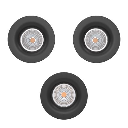 Eglo - SET 3x faretti da incasso LED dimmerabili LED/4,8W/230V Ø 8,8 cm nero