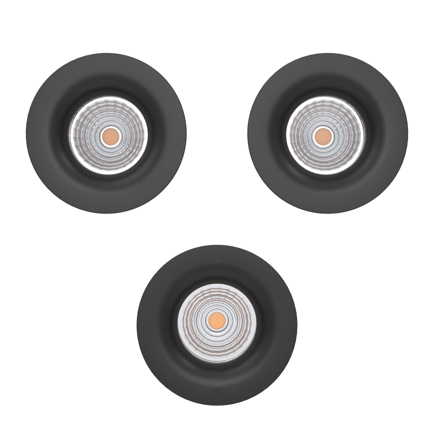 Eglo - SET 3x faretti da incasso LED dimmerabili LED/4,8W/230V Ø 8,8 cm nero