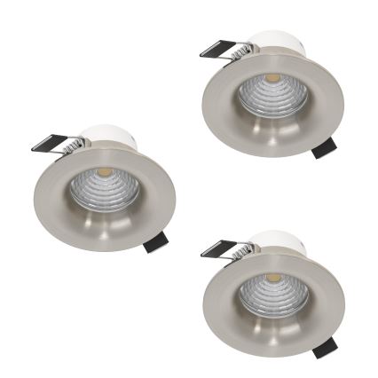 Eglo - Set da 3 faretti da incasso LED dimmerabili LED/4,8W/230V Ø 8,8 cm cromo opaco