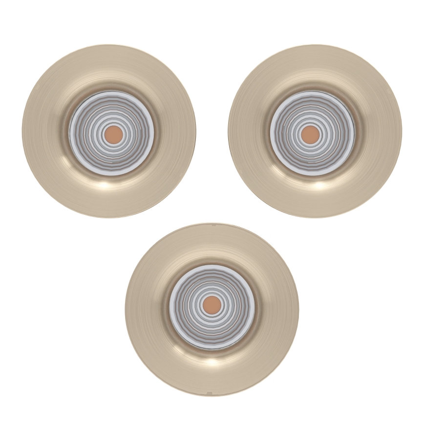 Eglo - Set da 3 faretti da incasso LED dimmerabili LED/4,8W/230V Ø 8,8 cm cromo opaco