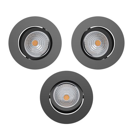 Eglo - Set da 3 faretti da incasso dimmerabili a LED/6,4W/230V Ø 8,8 cm nero