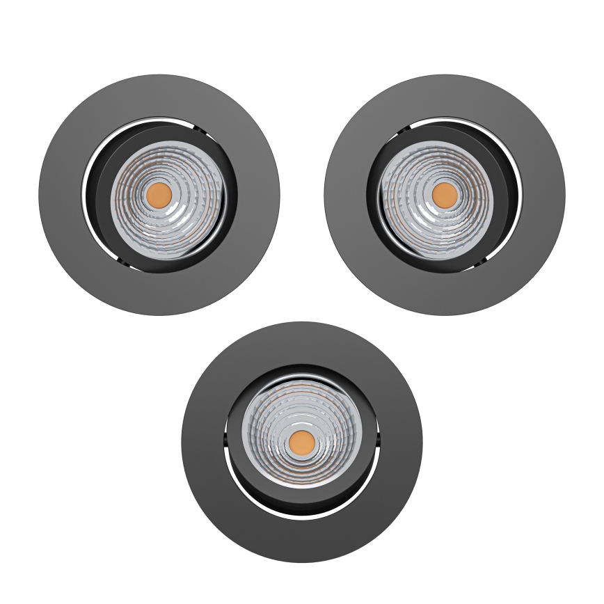 Eglo - Set da 3 faretti da incasso dimmerabili a LED/6,4W/230V Ø 8,8 cm nero