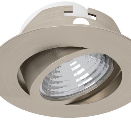 Eglo - Set da 3 faretti da incasso LED dimmerabili, 6,4 W, 230 V, Ø 8,8 cm, cromo satinato