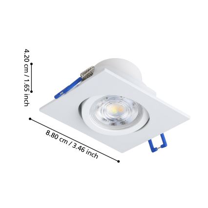 Eglo - Set da 3 faretti da incasso dimmerabili a LED LED/4,8W/230V 8,8x8,8 cm bianco