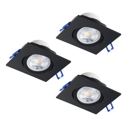 Eglo - Confezione da 3 faretti da incasso dimmerabili a LED 4,8W/230V 8,8x8,8 cm nero