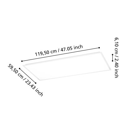 Eglo - Pannello LED a montaggio superficiale 36,5W/230V 2700/4000/6500K 120x60 cm bianco