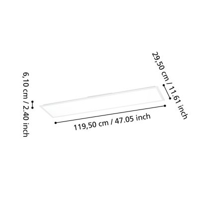 Eglo - Pannello LED dimmerabile a montaggio superficiale LED/33,5W/230V 2700-6500K 120x30 cm bianco + telecomando