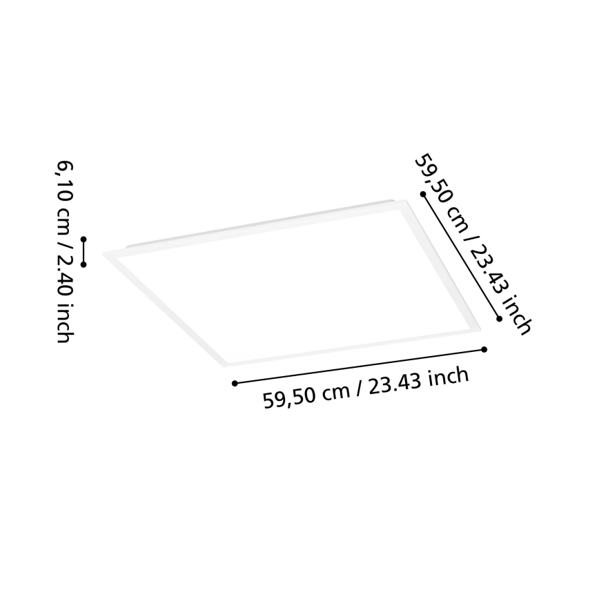 Eglo - Pannello LED dimmerabile a montaggio superficiale LED/33W/230V 2700-6500K 60x60 cm bianco + telecomando