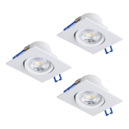 Eglo - Set da 3 faretti da incasso dimmerabili a LED/6,4W/230V 8,8x8,8 cm bianchi