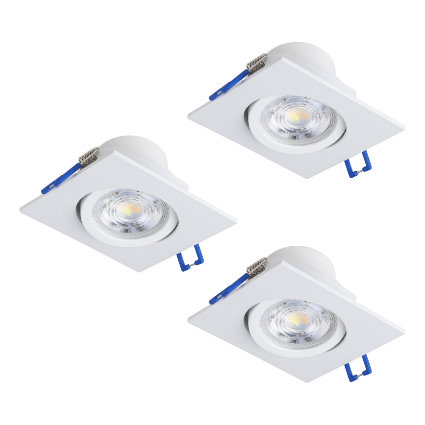 Eglo - Set da 3 faretti da incasso dimmerabili a LED/6,4W/230V 8,8x8,8 cm bianchi