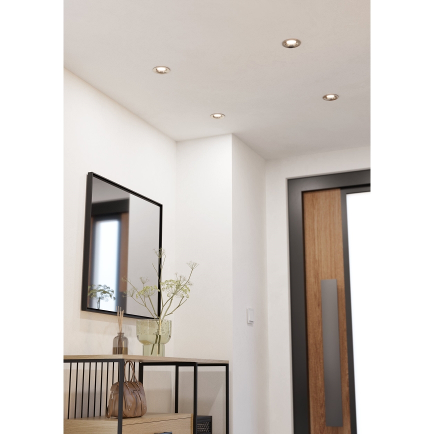 Eglo - SET di 3 faretti da incasso LED dimmerabili LED/6,4W/230V Ø 8,8 cm cromo opaco