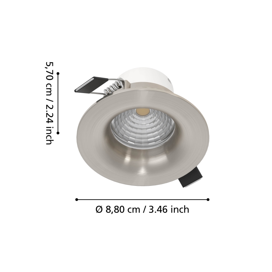 Eglo - SET di 3 faretti da incasso LED dimmerabili LED/6,4W/230V Ø 8,8 cm cromo opaco