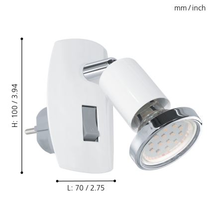 Eglo - Lampada LED da spina 1xGU10/2,8W/230V bianca
