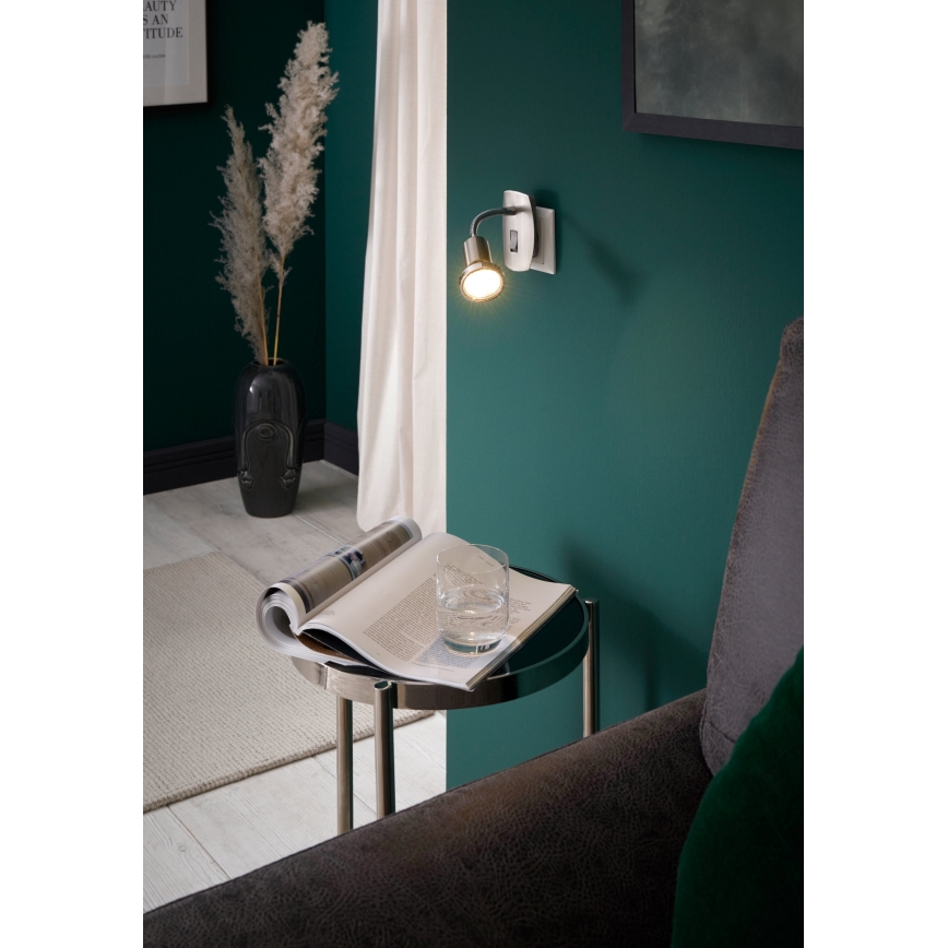 Eglo - Lampada LED da spina 1xGU10/2,8W/230V cromo opaco