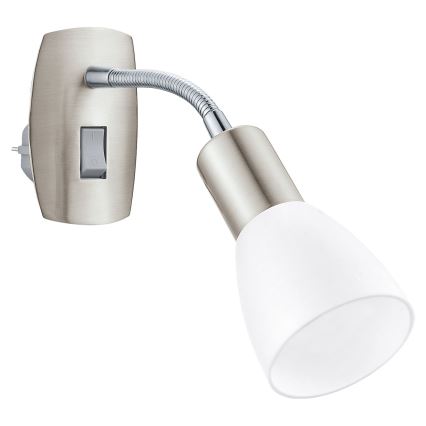 Eglo - Applique da parete con spina 1xE14/5W/230V cromo opaco
