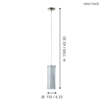 EGLO - Lampadario a sospensione 1 x E27/60W fumé