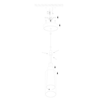 EGLO 90304 - Lampadario a sospensione PINTO NERO 1 x E27/60W fumé