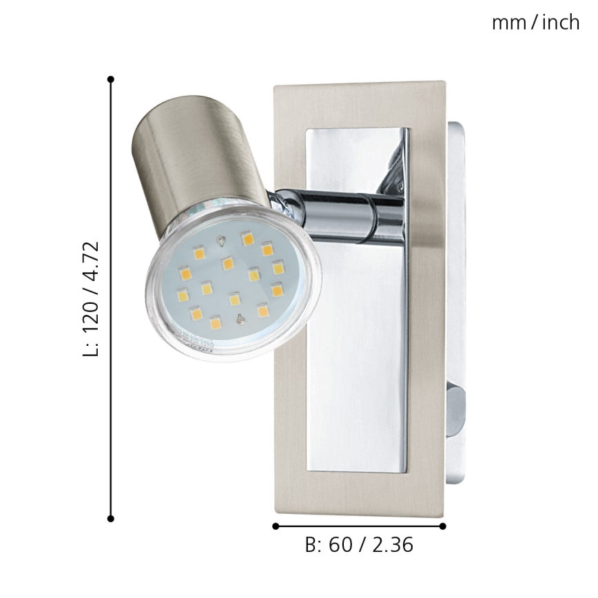 EGLO - Faretto da parete 1xGU10//3W/230V