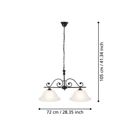 Eglo - Lampadario a sospensione con catena 2xE27/60W/230V