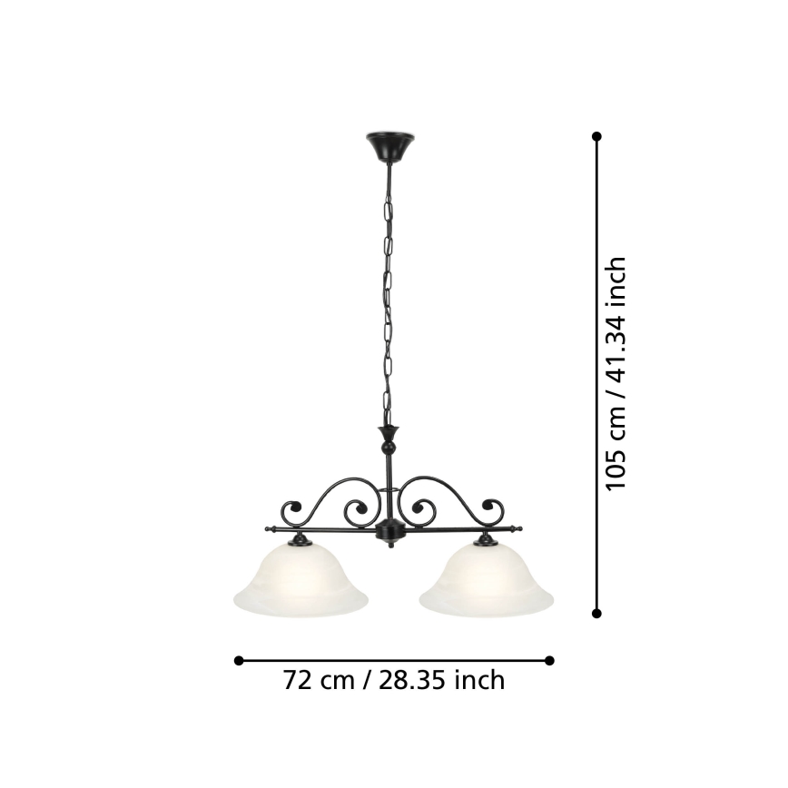 Eglo - Lampadario a sospensione con catena 2xE27/60W/230V