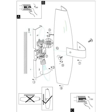 Eglo 91793 - Applique DAMIEL 2xE14/40W/230V