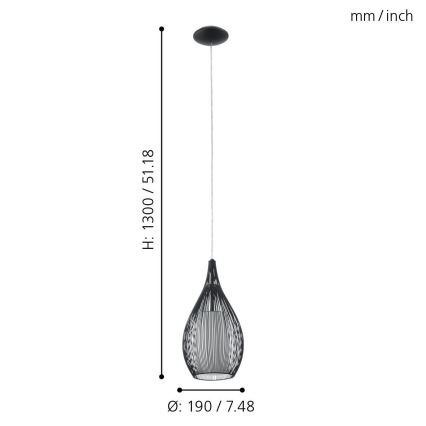 Eglo - Lampadario 1xE27/60W/230V