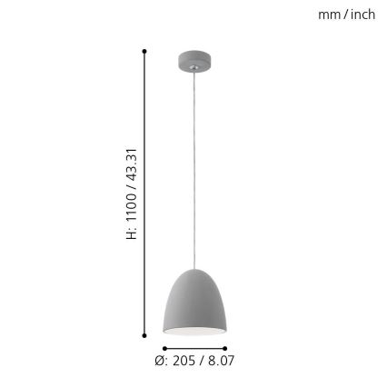 Eglo - Lampada a sospensione E27/60W/230V