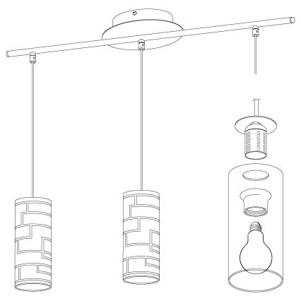 Eglo - Lampada a sospensione 3xE27/60W/230V