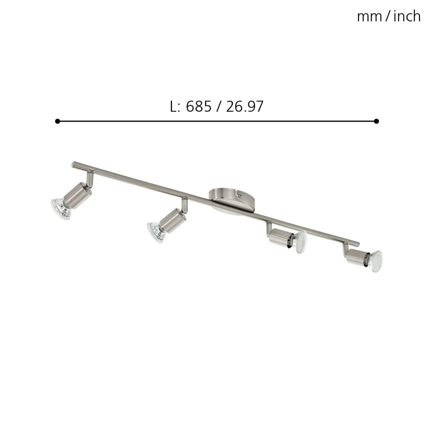 Eglo - Luce Spot a LED 4xGU10-LED/2,8W/230V