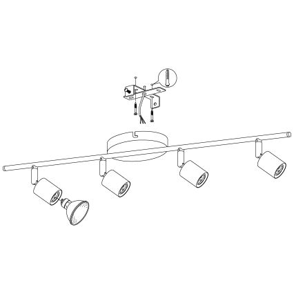 Eglo - Luce Spot a LED 4xGU10-LED/2,8W/230V