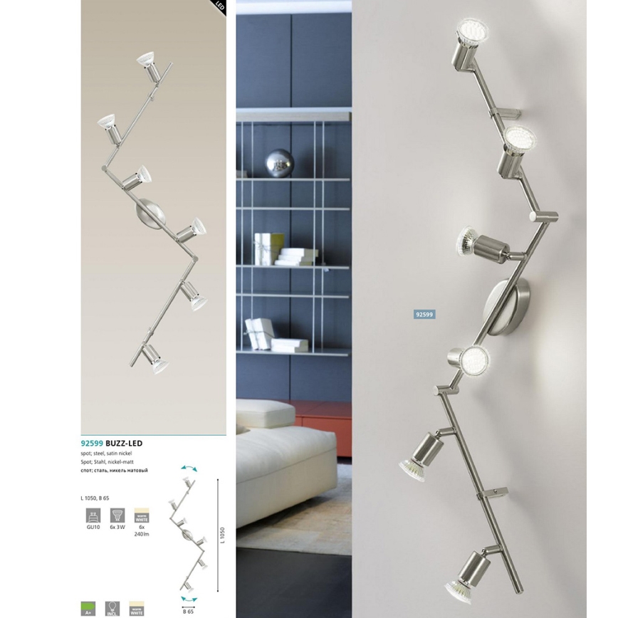 Eglo - Luce Spot a LED 6xGU10-LED/2,8W/230V
