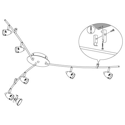 Eglo - Luce Spot a LED  6xGU10/3W/230V