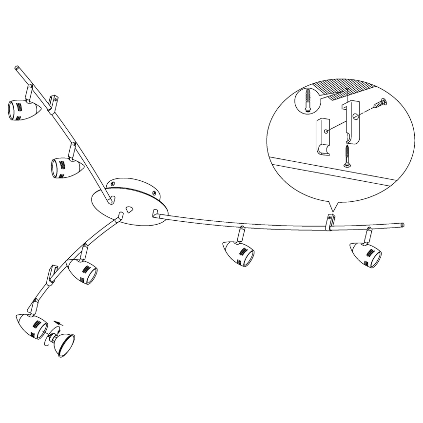 Eglo - Luce Spot a LED  6xGU10/3W/230V