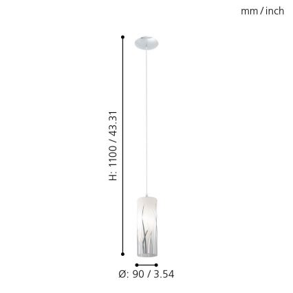 Eglo 92739 - Lampadario RIVATO 1xE27/60W/230V