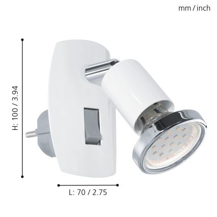 Eglo - Lampada LED con spina integrata 1xGU10-LED/3W/230V