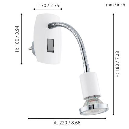 EGLO - Faretto LED 1xGU10/2,5W LED