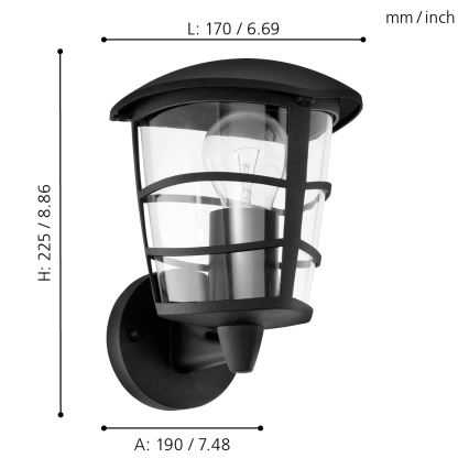 Eglo - Applique a LED da esterno 1xE27/8,5W/230V