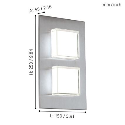 Eglo 93365 - Applique a LED da esterno PIAS 2xLED/2,5W/230V