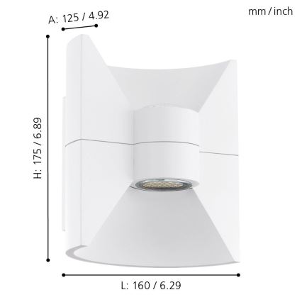 Eglo 93367 - Applique a LED REDONDO bianco 2xLED-SMD/2,5W/230V