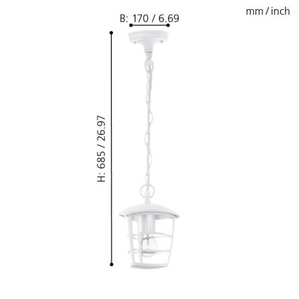 Eglo - Lampadario LED da esterno 1xE27/8,5W/230V
