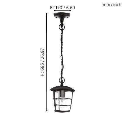 Eglo - Lampadario LED da esterno 1xE27/8,5W/230V