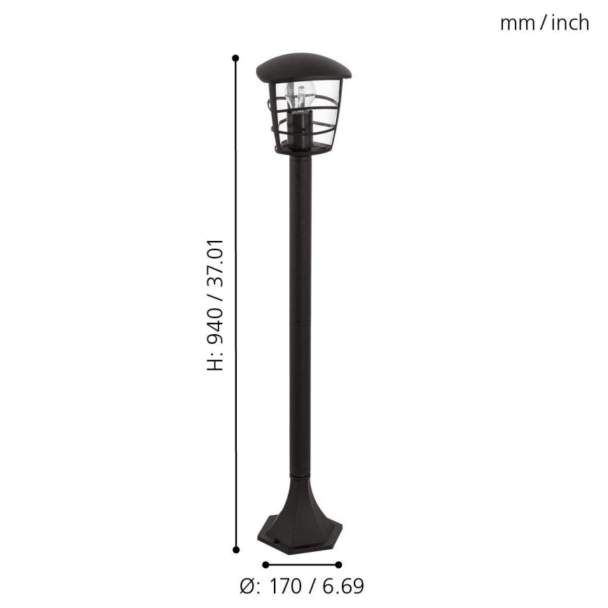 Eglo - Lampada LED da esterno 1xE27/8,5W/230V IP44 nera