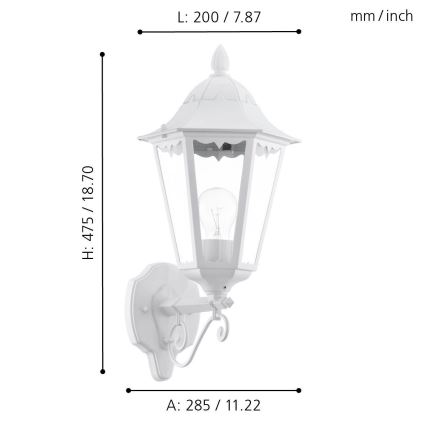 Eglo - Applique da esterno 1xE27/60W/230V