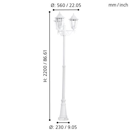 Eglo Lampada da esterno 3xE27/60W/230V