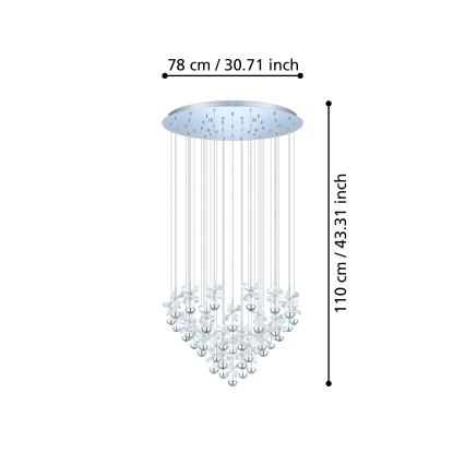 Eglo 93661 - Lampada a sospensione su cavo PIANOPOLI LED/107,5W/230V