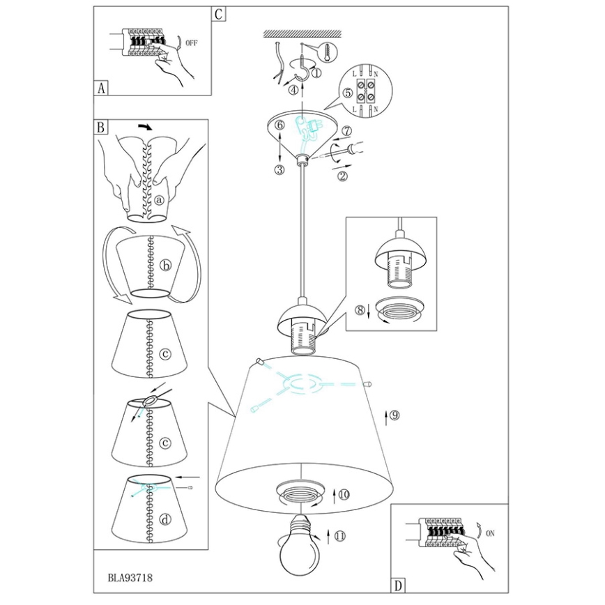 Eglo 93718 - Lampadario per bambini MOLOVE 1xE27/60W/230V