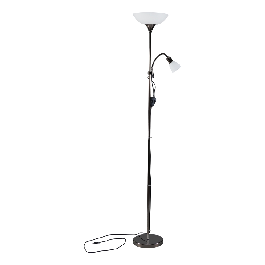 Eglo - Lampada da terra 1xE27/60W/230V + 1xE14/25W/230V cromo nero