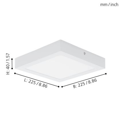 Eglo 94077 - Plafoniera LED FUEVA 1 LED/16,47W/230V