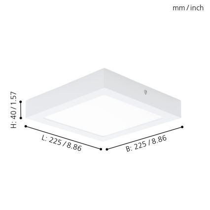 Eglo 94078 - Plafoniera LED FUEVA 1 LED/16,44W/230V