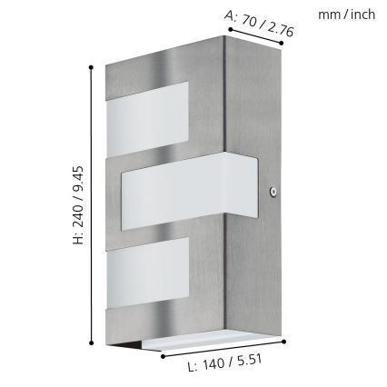 Eglo 94086 - Illuminazione LED da esterno RALORA 3xLED/2,5W/230V